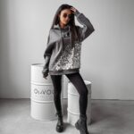 Bluza damska z nadrukiem Mickey Elin Ola Voga grafit