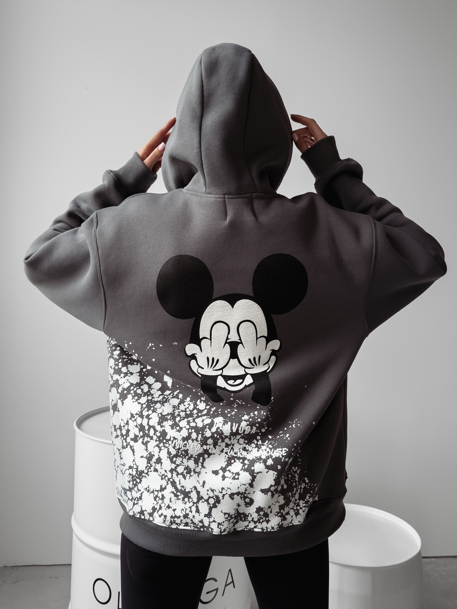 Bluza damska z nadrukiem Mickey Elin Ola Voga grafit