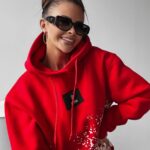 Bluza damska z nadrukiem Mickey Elin Ola Voga czerwona