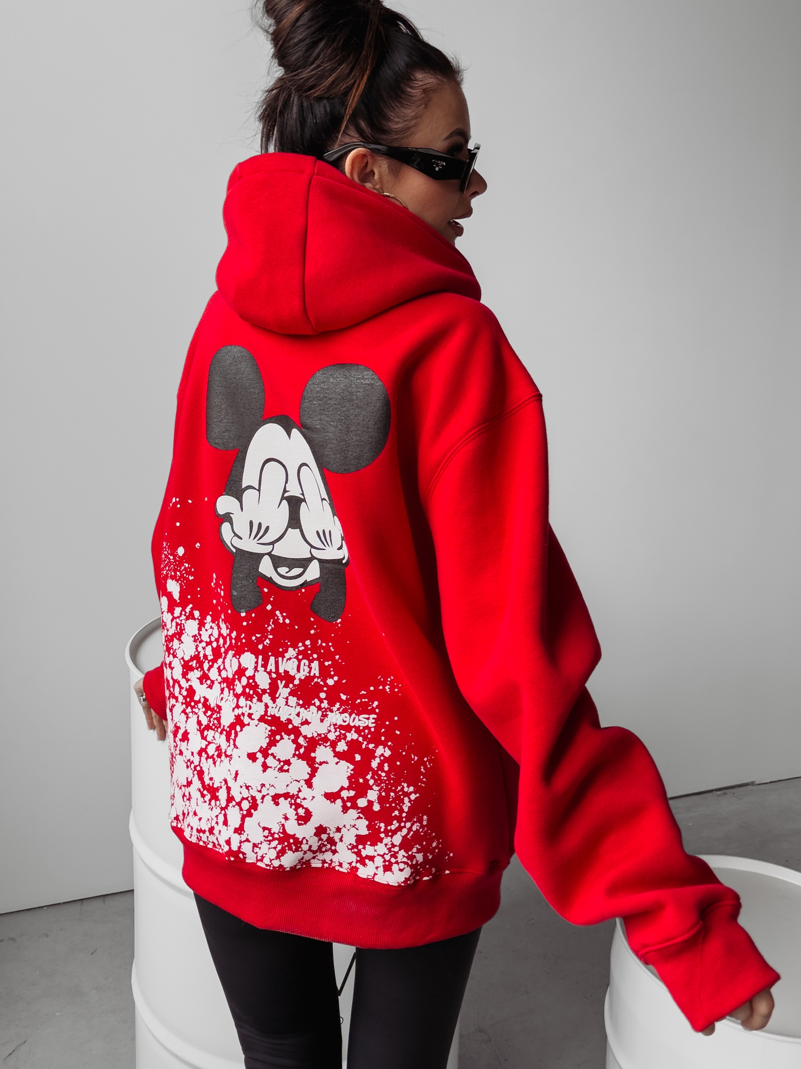 Bluza damska z nadrukiem Mickey Elin Ola Voga czerwona