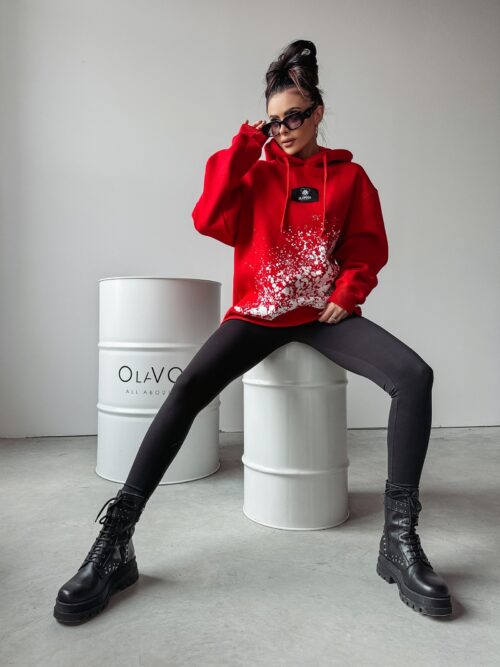 Bluza damska z nadrukiem Mickey Elin Ola Voga czerwona