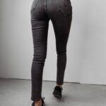 Spodnie jeansowe slim fit Boise Ola Voga czarne