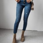 Spodnie jeansowe slim fit Boise Ola Voga niebieskie
