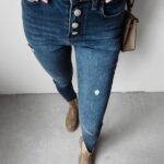 Spodnie jeansowe slim fit Boise Ola Voga niebieskie