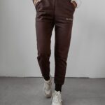 Spodnie dresowe z gumą Prima Ola Voga brązowe