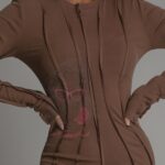 Sukienka dopasowana Kerta brązowa cappuccino