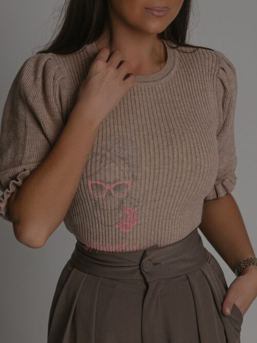 Sweterek z falbanką Dolli cappuccino