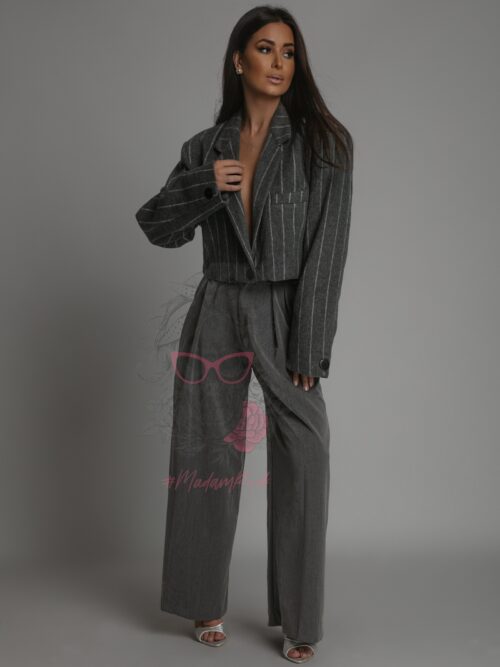 Marynarka krótka z flauszu Zoga grafitowa