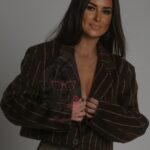 Marynarka krótka z flauszu Zoga brązowa