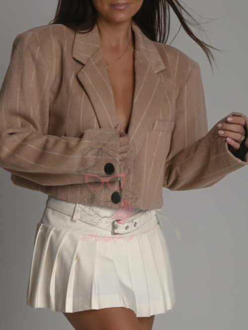 Marynarka krótka z flauszu Zoga c.beżowa