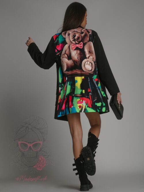 Marynarka oversize z misiem Botty czarna