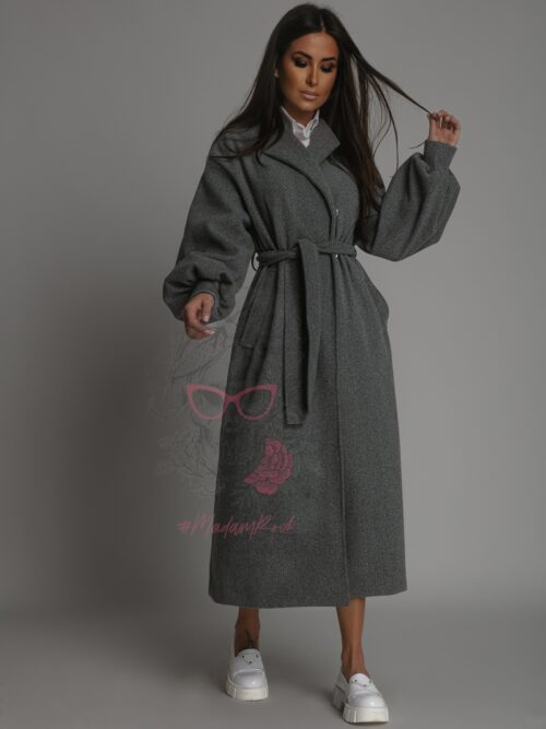 Płaszcz flauszowy Autumen szary