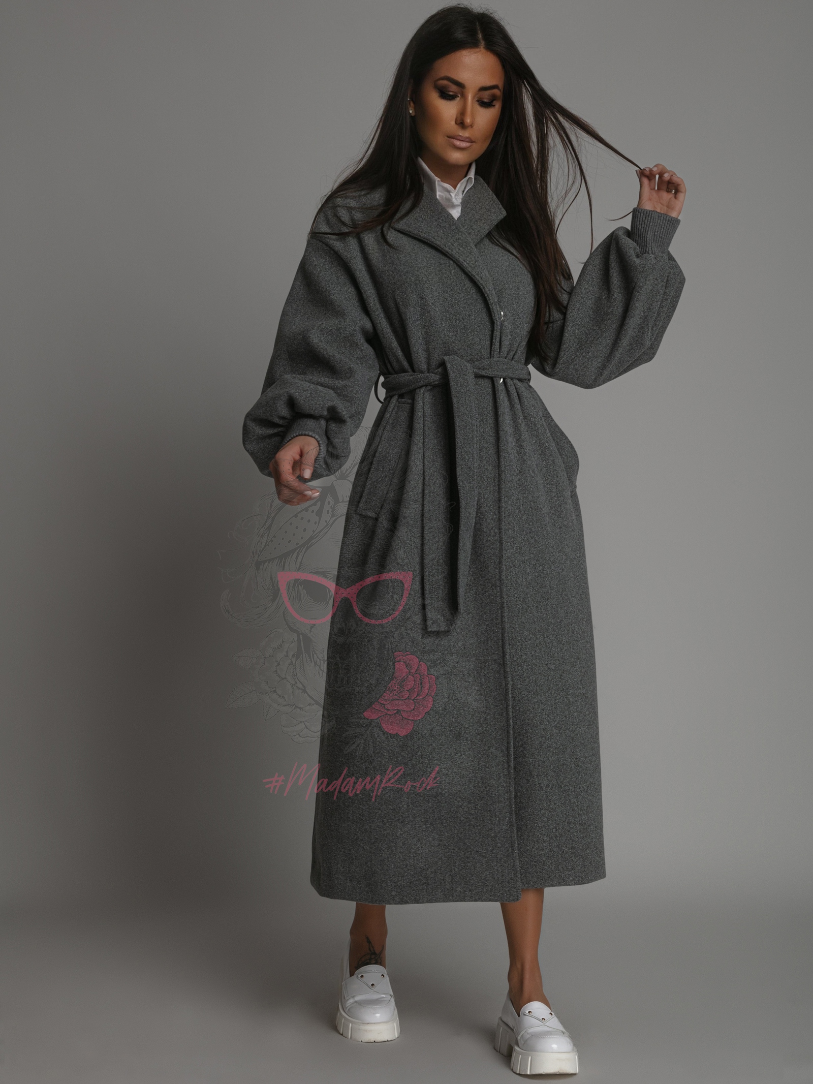 Płaszcz flauszowy Autumen szary Płaszcz flauszowy Autumen szary