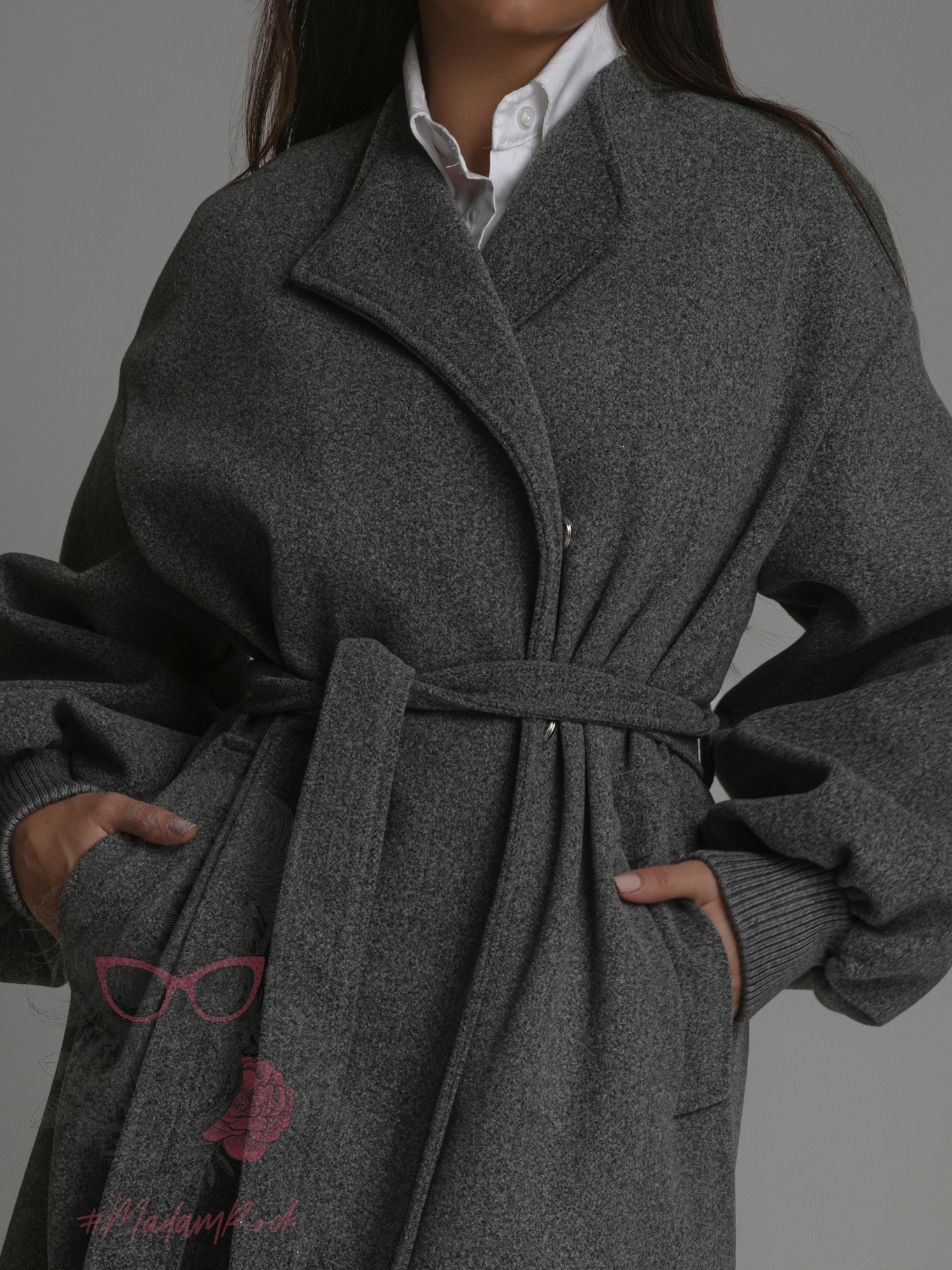 Płaszcz flauszowy Autumen szary Płaszcz flauszowy Autumen szary