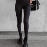 Legginsy modelujące z ozdobnymi paskami Narin Ola Voga czarne