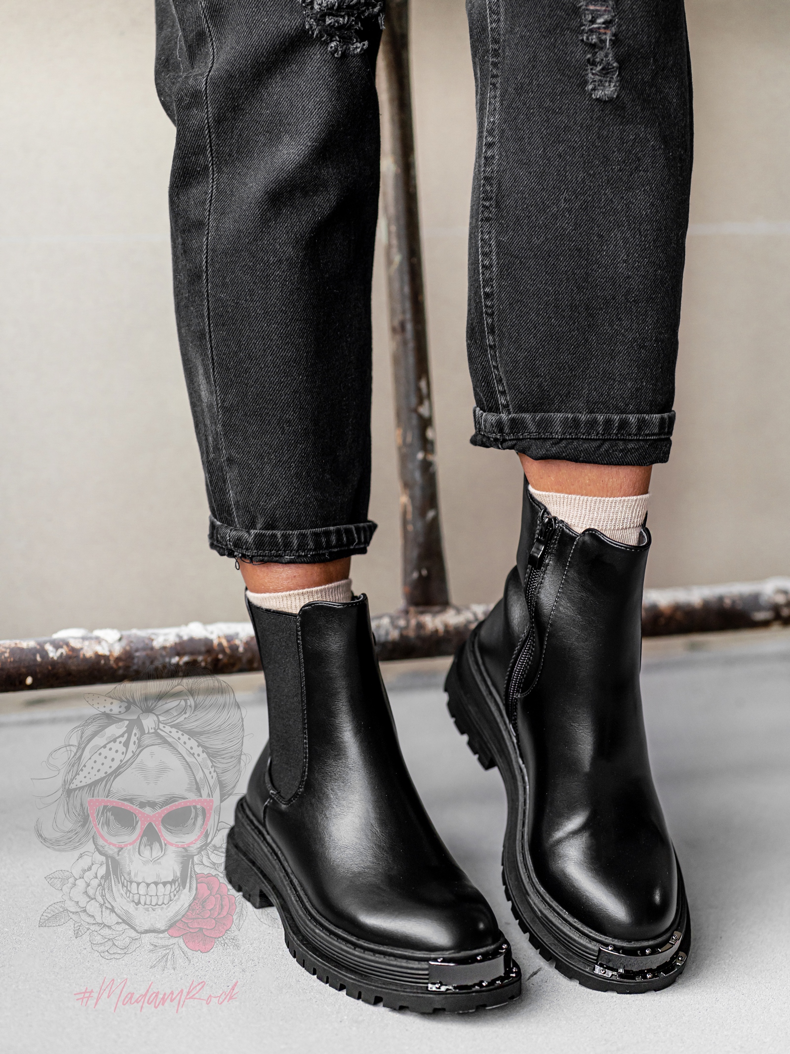 Botki klasyczne Rock Topeg czarne