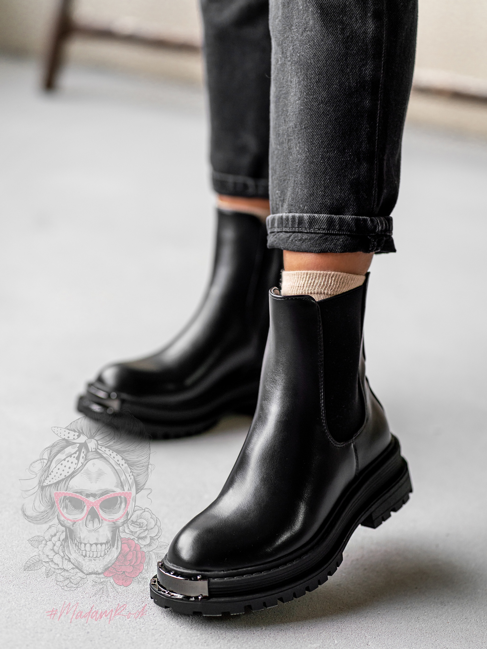 Botki klasyczne Rock Topeg czarne