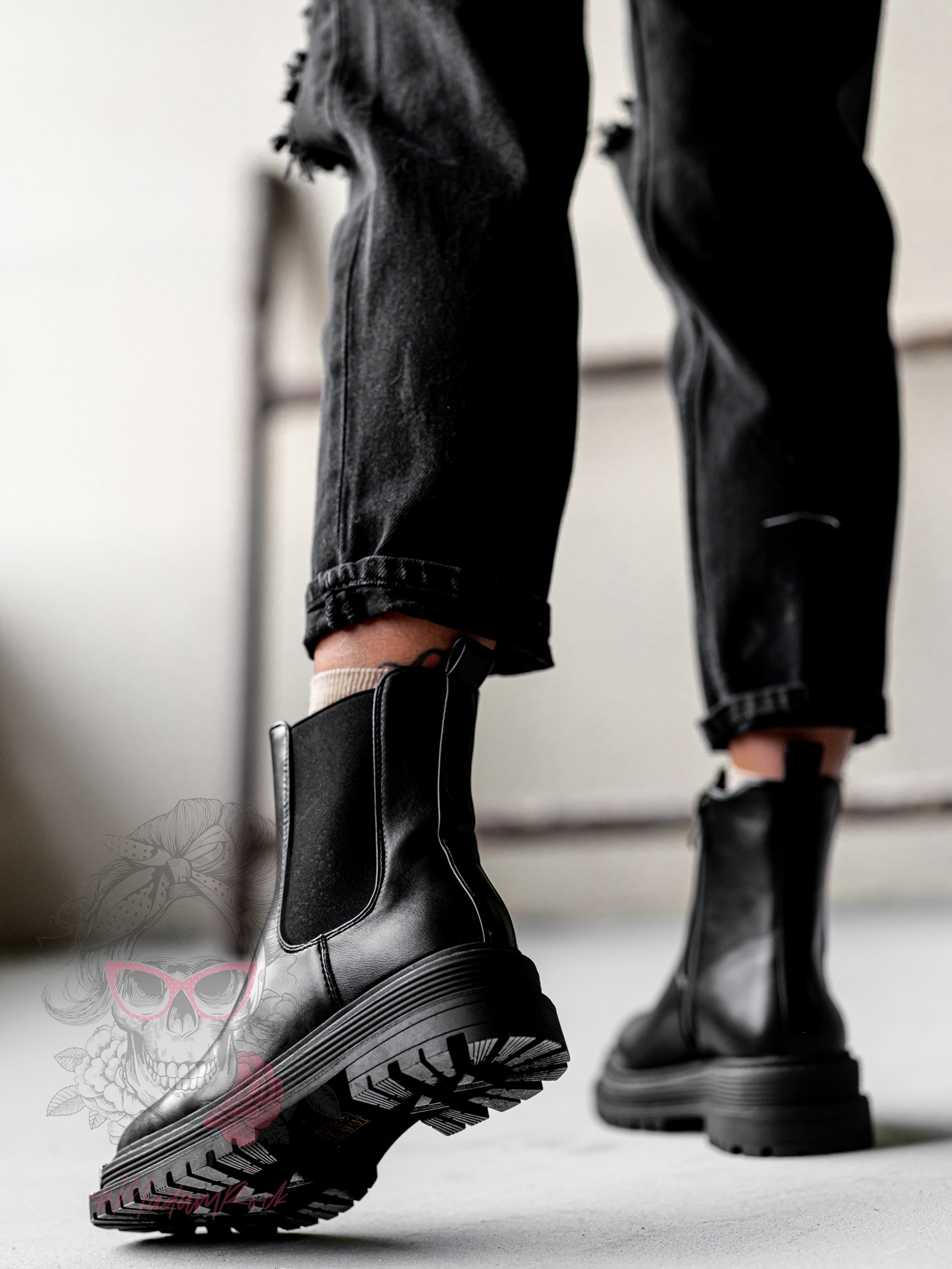 Botki klasyczne Rock Topeg czarne