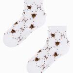 Skarpetki damskie z misiami Teddy białe