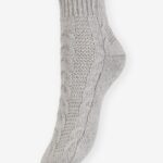 Skarpetki plecione bawełniane 100DEN szare