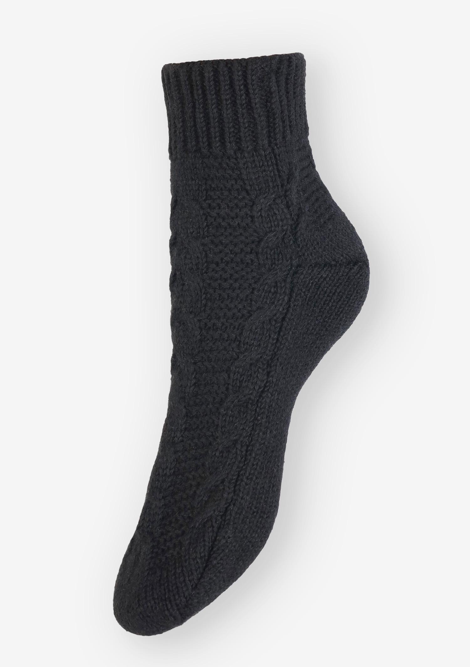 Skarpetki plecione bawełniane 100DEN czarne