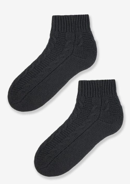 Skarpetki plecione bawełniane 100DEN czarne
