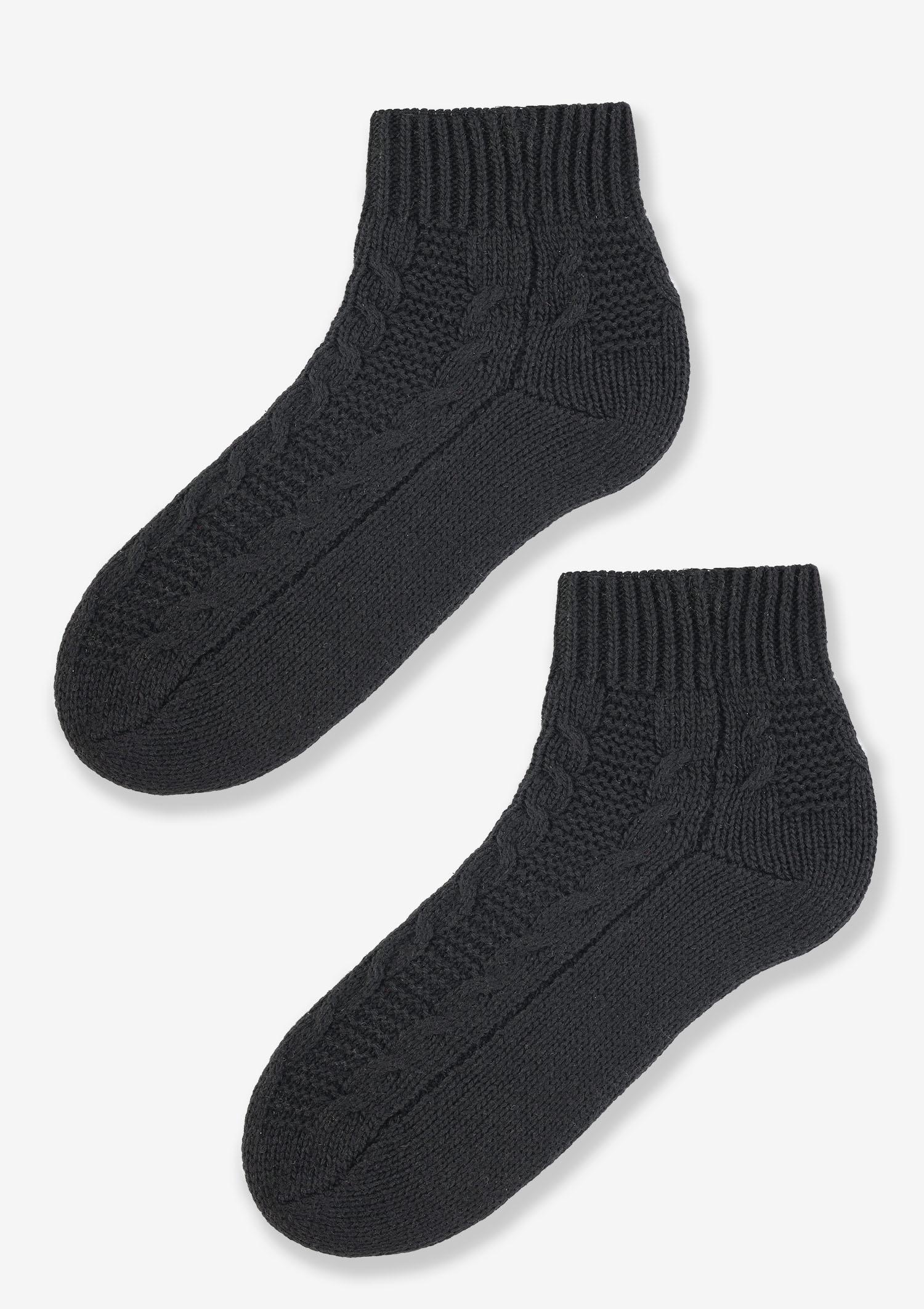 Skarpetki plecione bawełniane 100DEN czarne