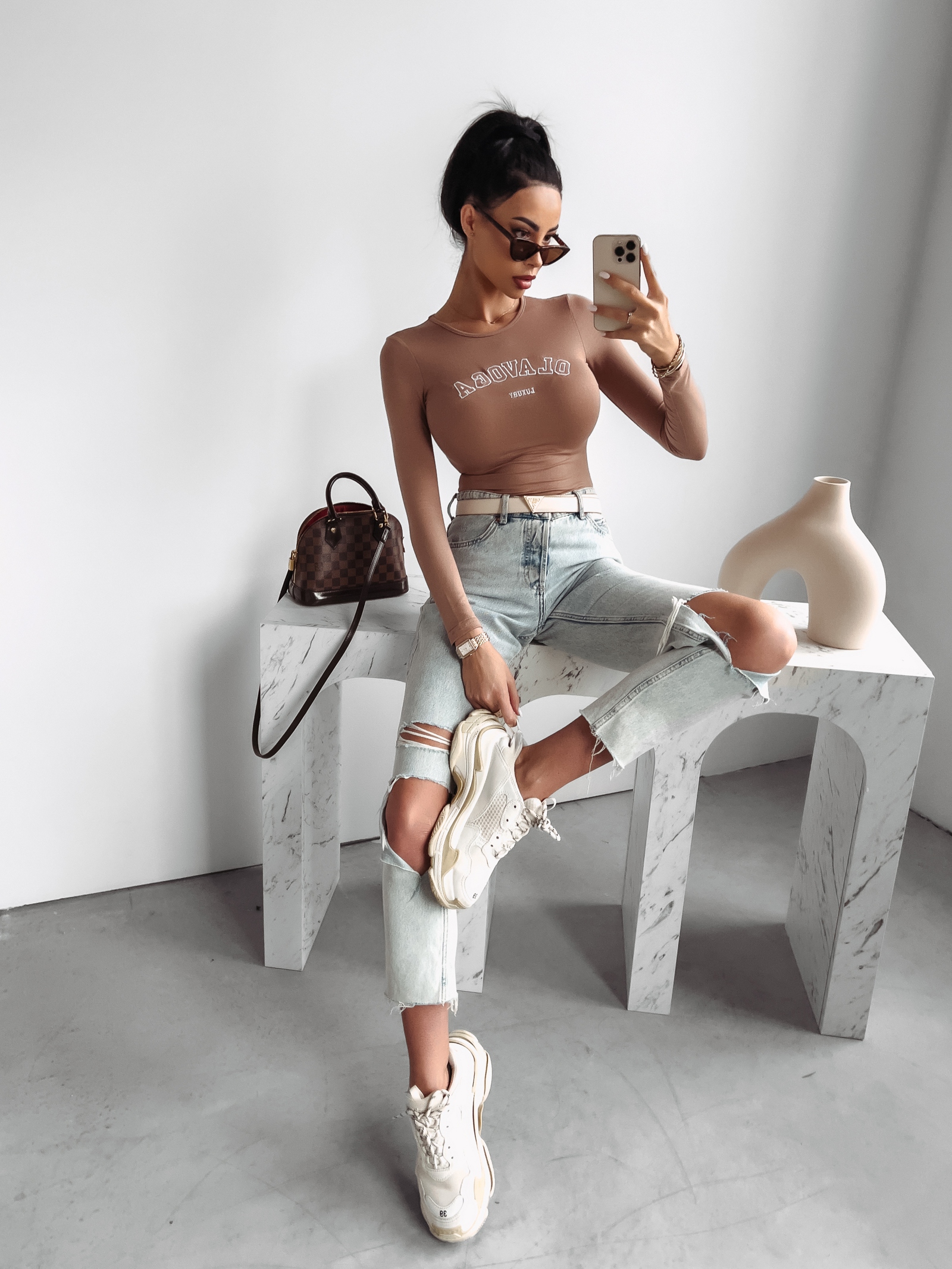 Body elastyczne Alina Ola Voga beżowe