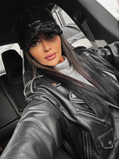 Czapka z futerkiem Giza Ola Voga czarna