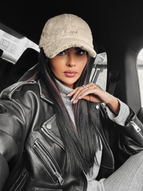 Czapka z futerkiem Giza Ola Voga j.beż