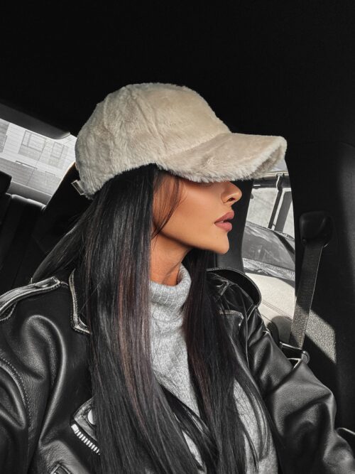 Czapka z futerkiem Giza Ola Voga j.beż