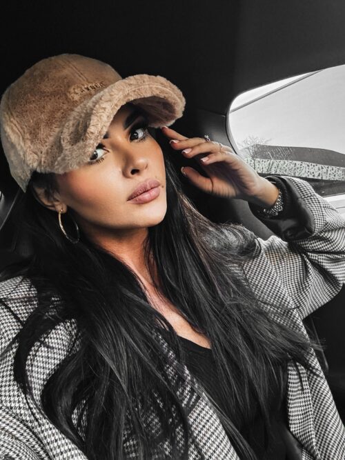 Czapka z futerkiem Giza Ola Voga c.beżowa