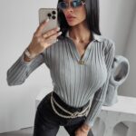 Sweterek dzianinowy Anabel Ola Voga j.szary