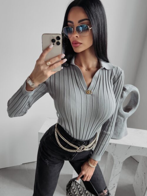 Sweterek dzianinowy Anabel Ola Voga j.szary