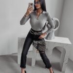 Sweterek dzianinowy Anabel Ola Voga j.szary