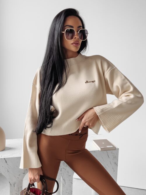 Sweter z półgolfem Letia Ola Voga beżowy