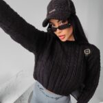 Sweter prosty ze splotem Ronin Ola Voga czarny