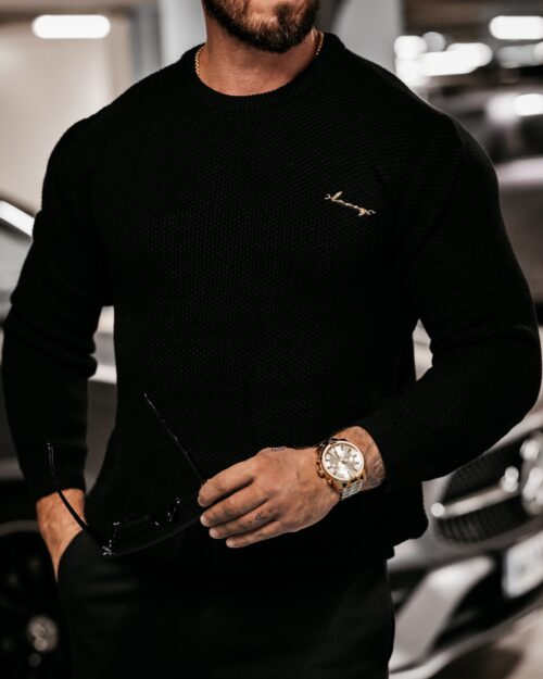 Sweter męski klasyczny Warren Ola Voga czarny