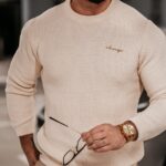 Sweter męski klasyczny Warren Ola Voga ecru