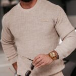 Sweter męski klasyczny Warren Ola Voga beżowy