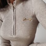 Sukienka mini dzianinowa Diana Ola Voga beżowa