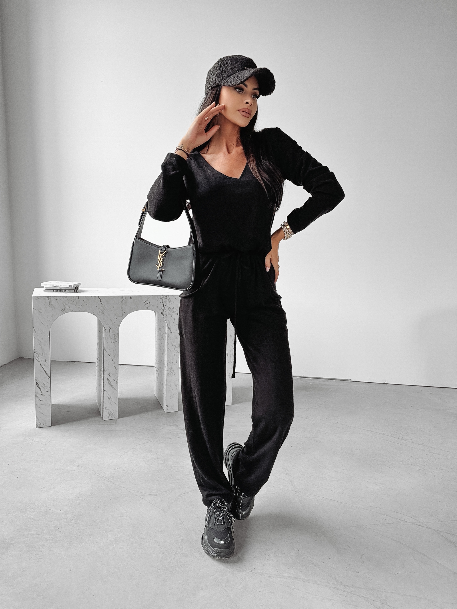 Kombinezon dzianinowy Sherry Ola Voga czarny Kombinezon dzianinowy Sherry Ola Voga czarny