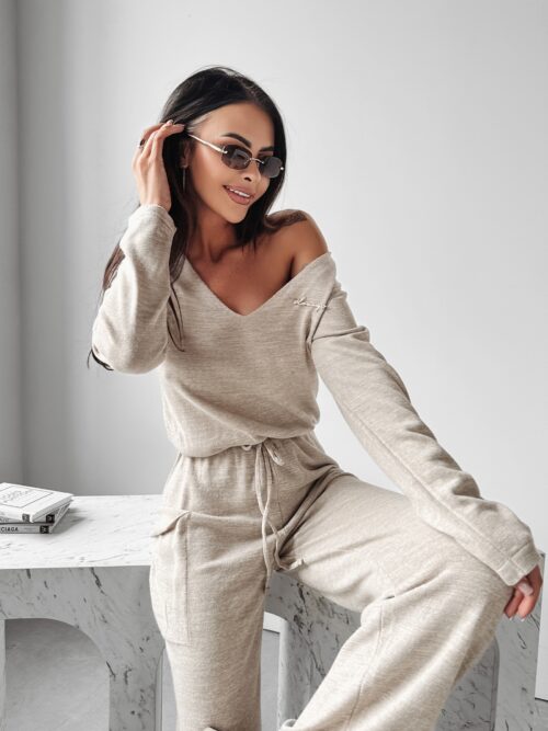 Kombinezon dzianinowy Sherry Ola Voga beżowy