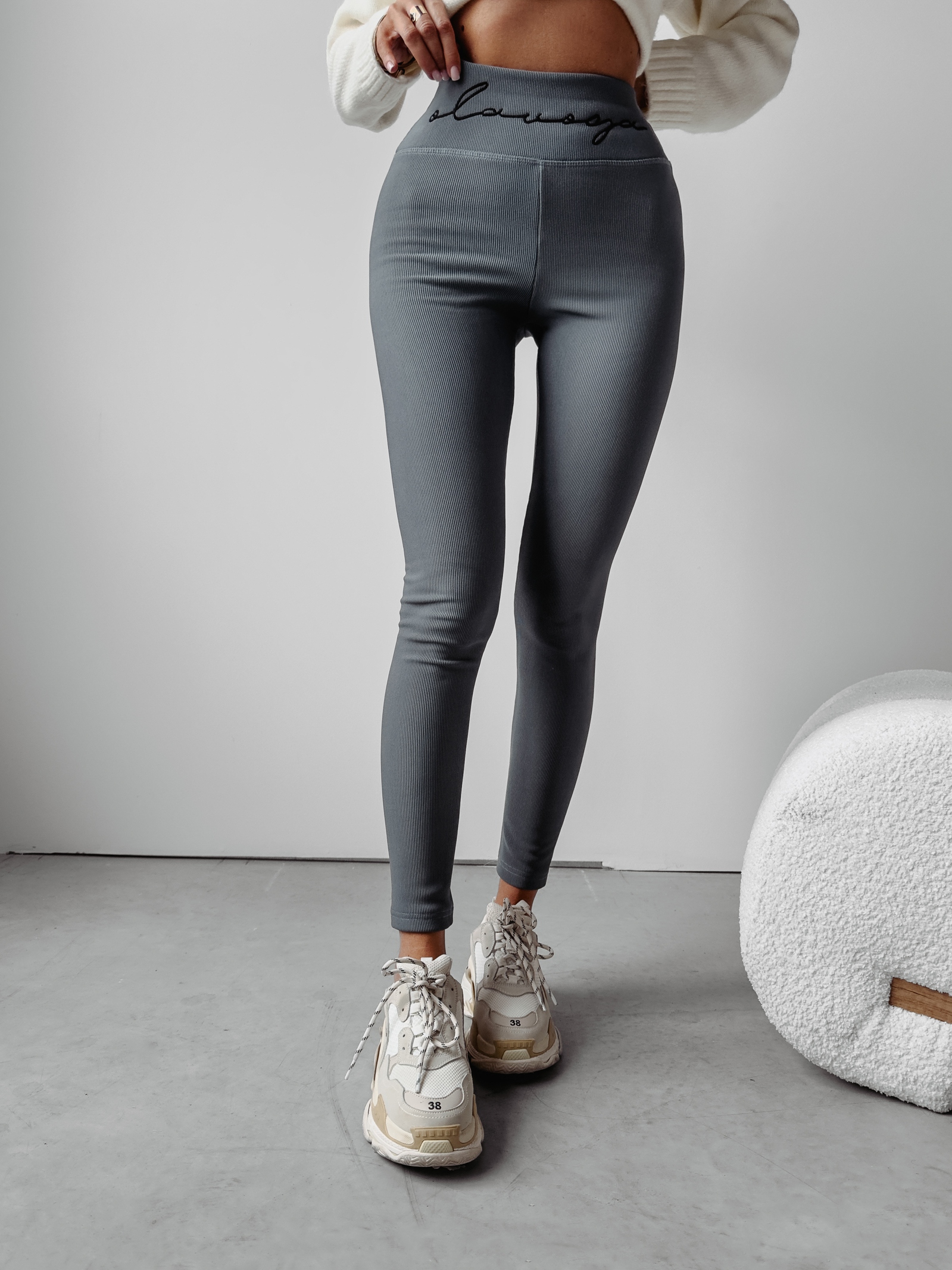 Legginsy z wyszczuplającym pasem Berry Ola Voga szare