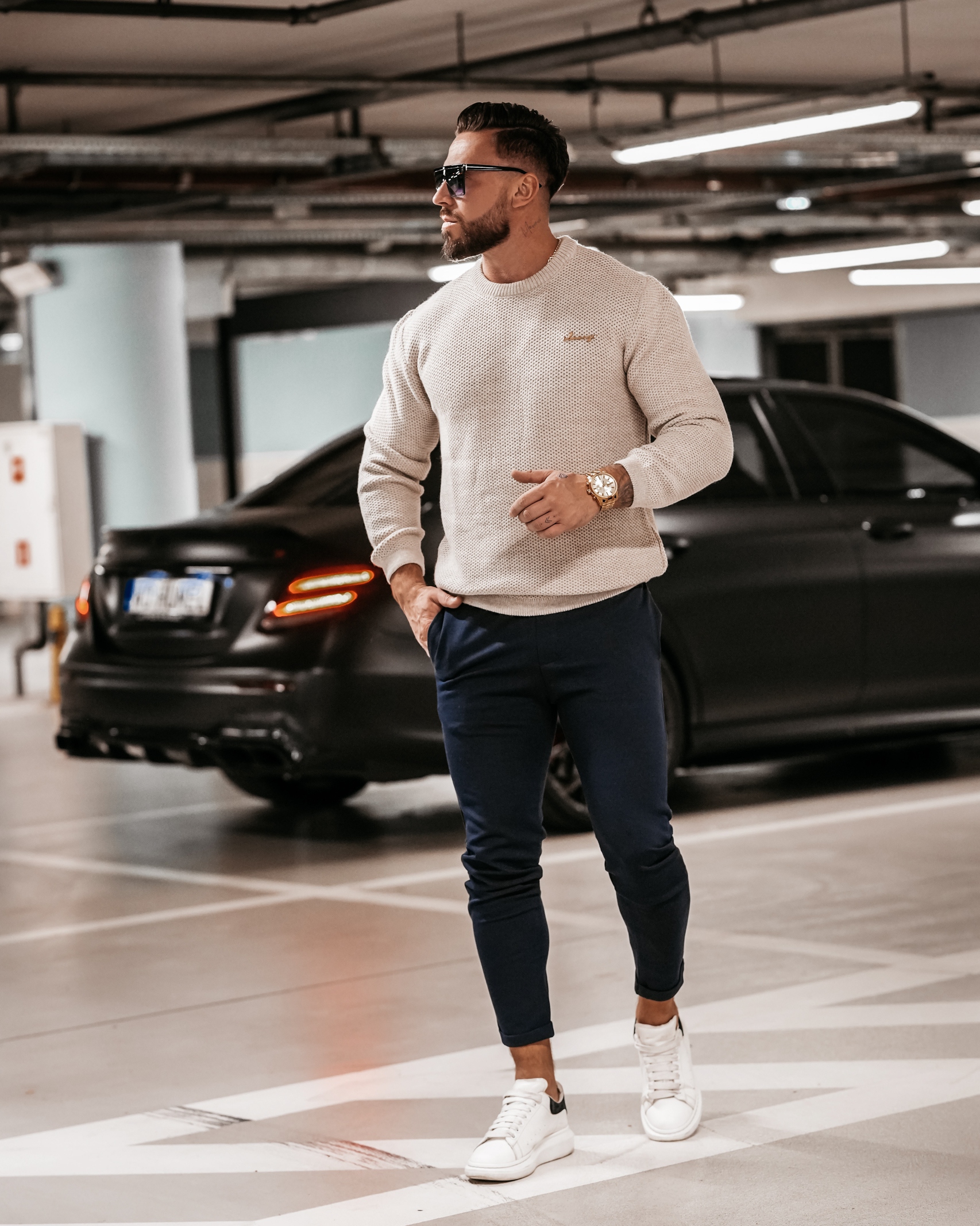 Spodnie męskie chinosy Zat Ola Voga granatowe