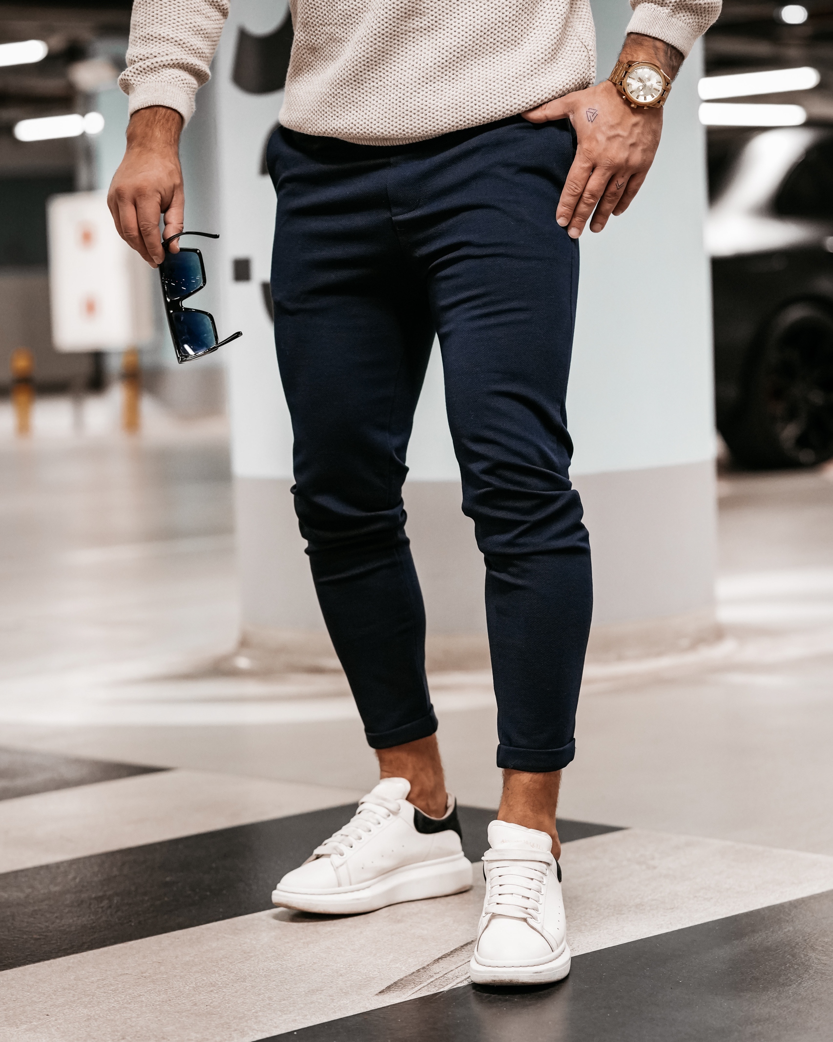 Spodnie męskie chinosy Zat Ola Voga granatowe