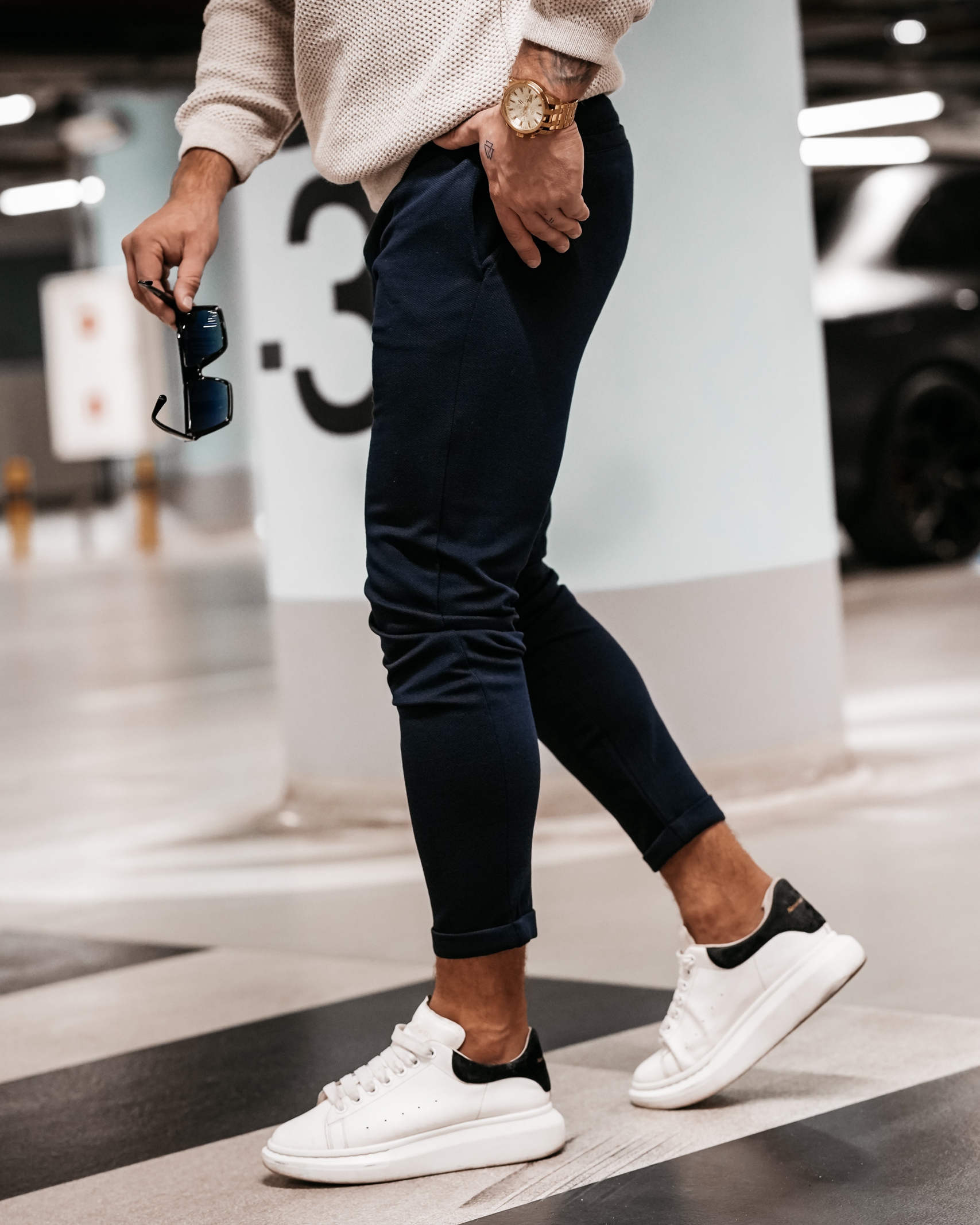 Spodnie męskie chinosy Zat Ola Voga granatowe