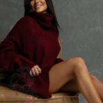 Sweter golf Haat bordowy