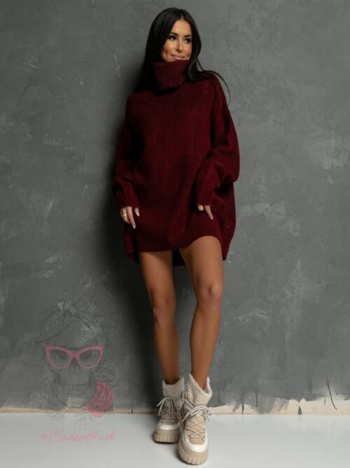 Sweter golf Haat bordowy