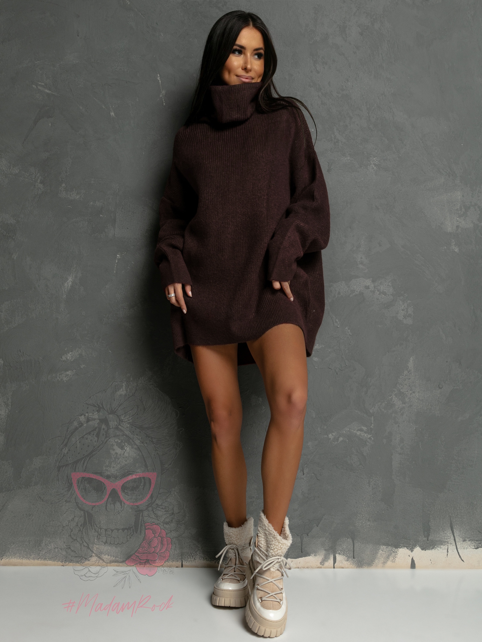 Sweter Haat brązowy